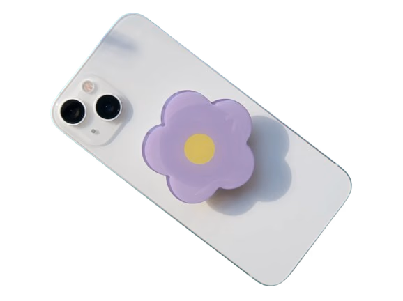 Magnetic Back Phone Holder - Flower -  Purple
