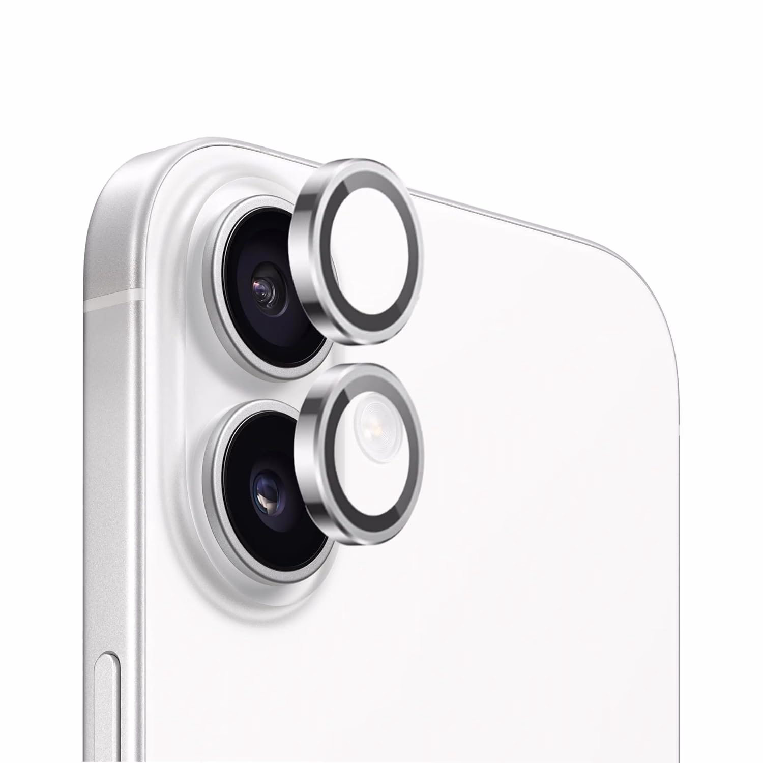 iPhone 16/iPhone 16 Plus - Metal Ring Camera - White