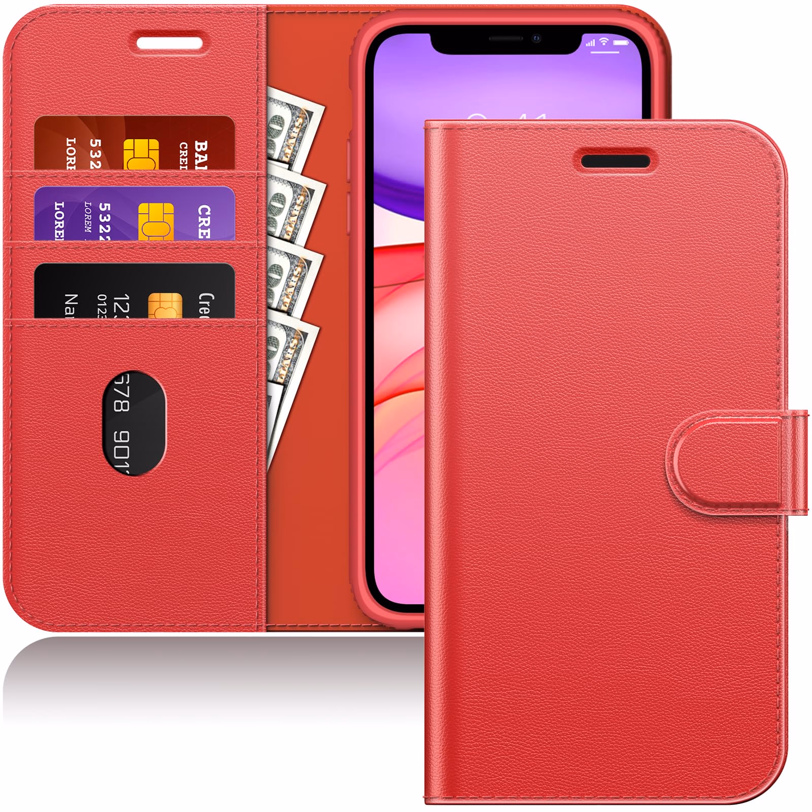 Moto Edge 2025 - Classic Leather Wallet - Red