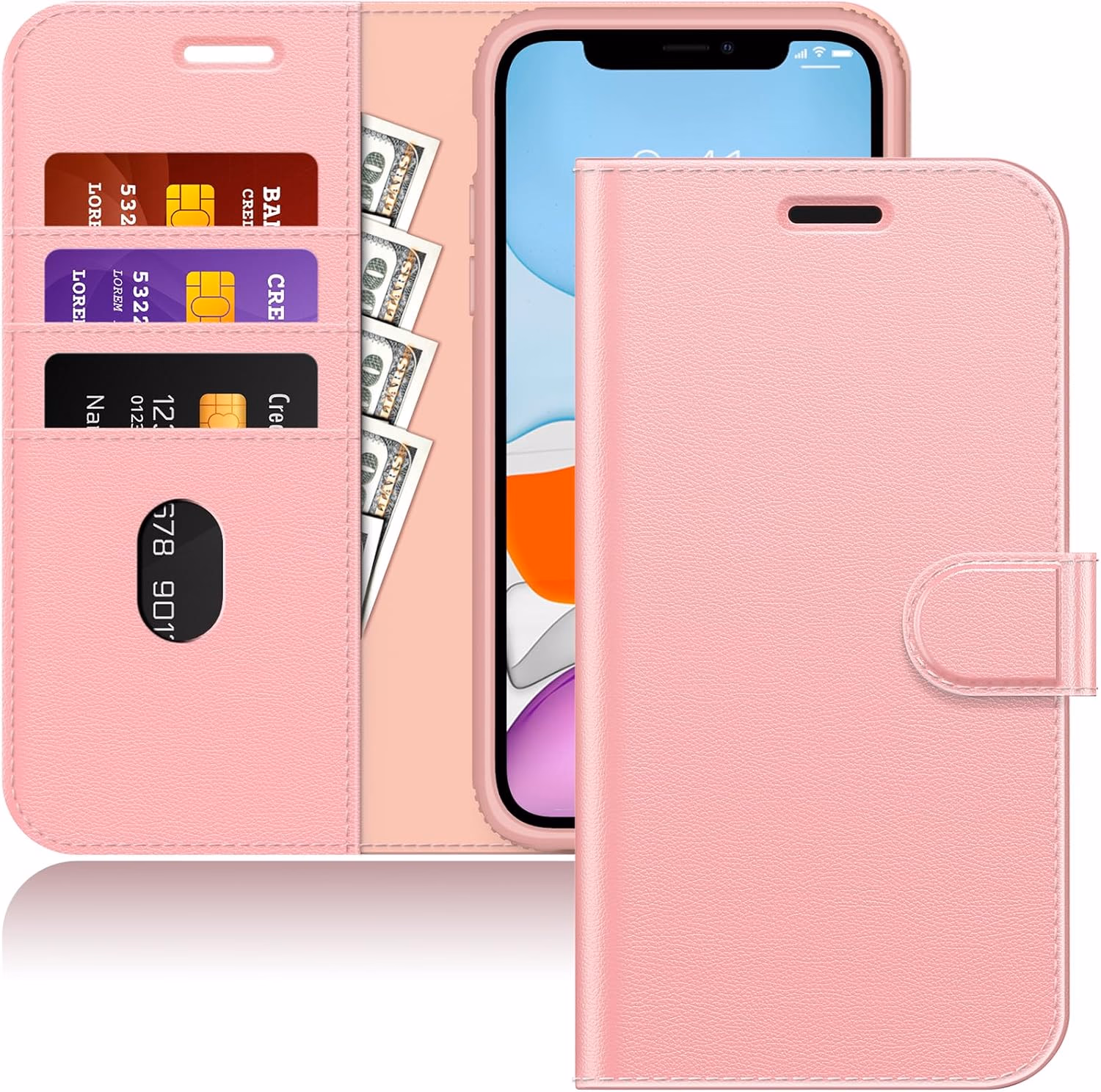 Samsung Z-Flip 7 - Classic Leather Wallet - Rose Gold
