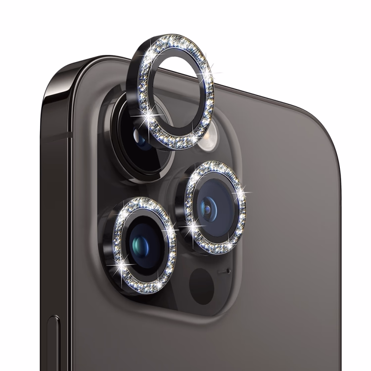 iPhone 14 Pro/14 Pro Max - Bling Camera Glass  - Black