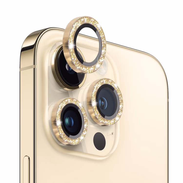 iPhone 14 Pro/14 Pro Max - Bling Camera Glass  - Gold