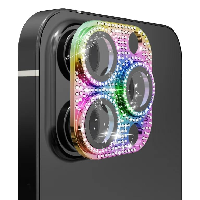 iPhone 14 Pro/14 Pro Max - Bling Camera Glass  - Rainbow