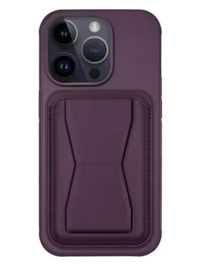 iPhone 14 Pro Max - GeoCard Stand Case - Deep Purple
