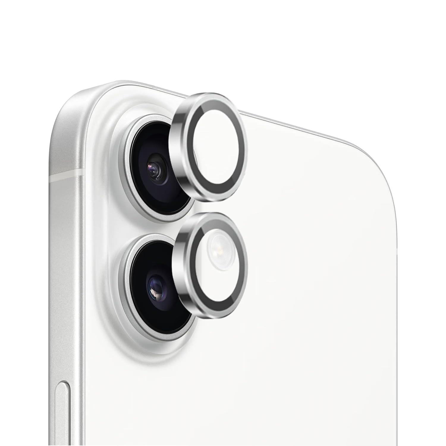 iPhone 16/iPhone 16 Plus - Metal Ring Camera - White