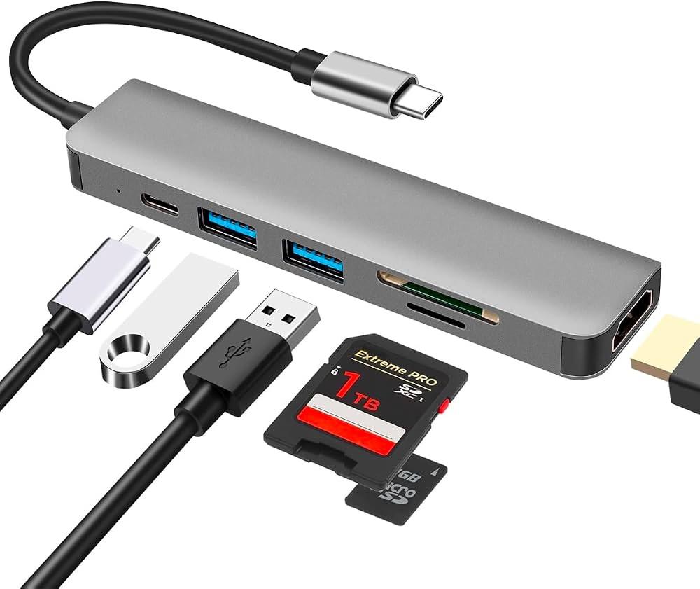 Type-C to HDTV 6-in-1 Multiport Adapter