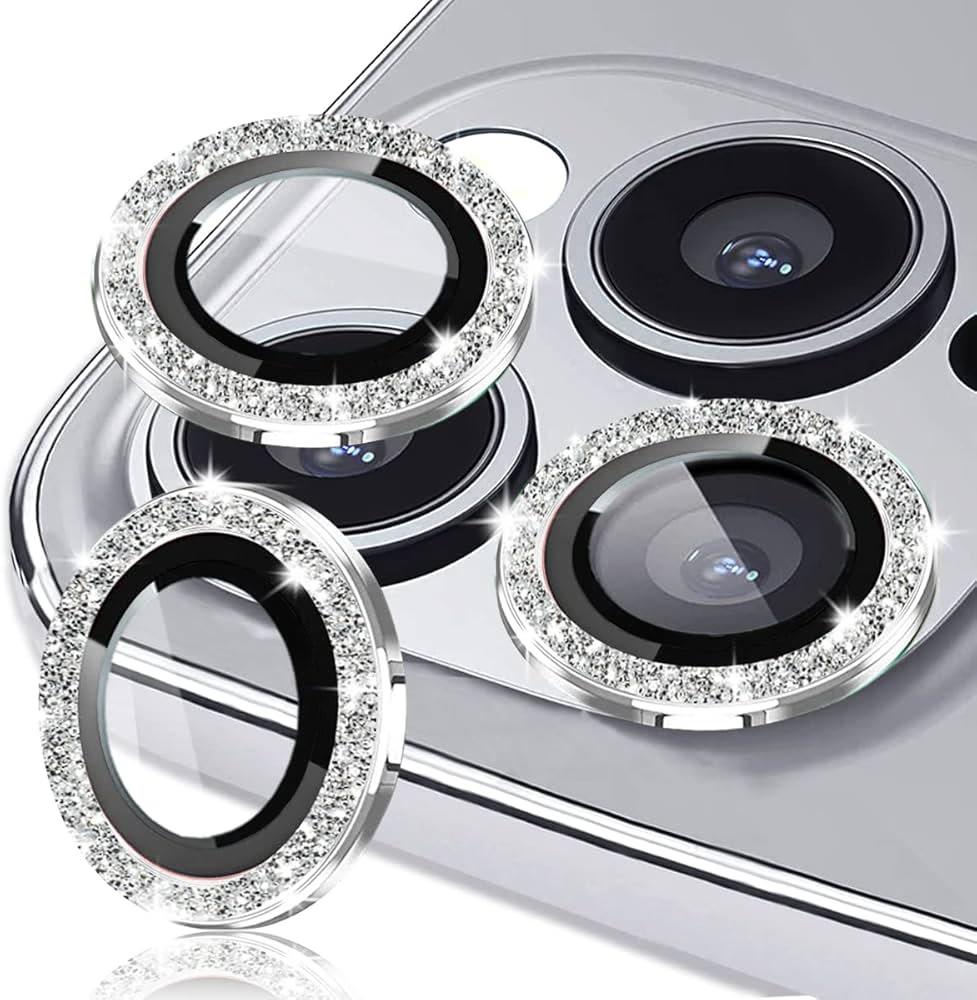 iPhone 14 Pro/14 Pro Max - Bling Camera Glass  - Silver
