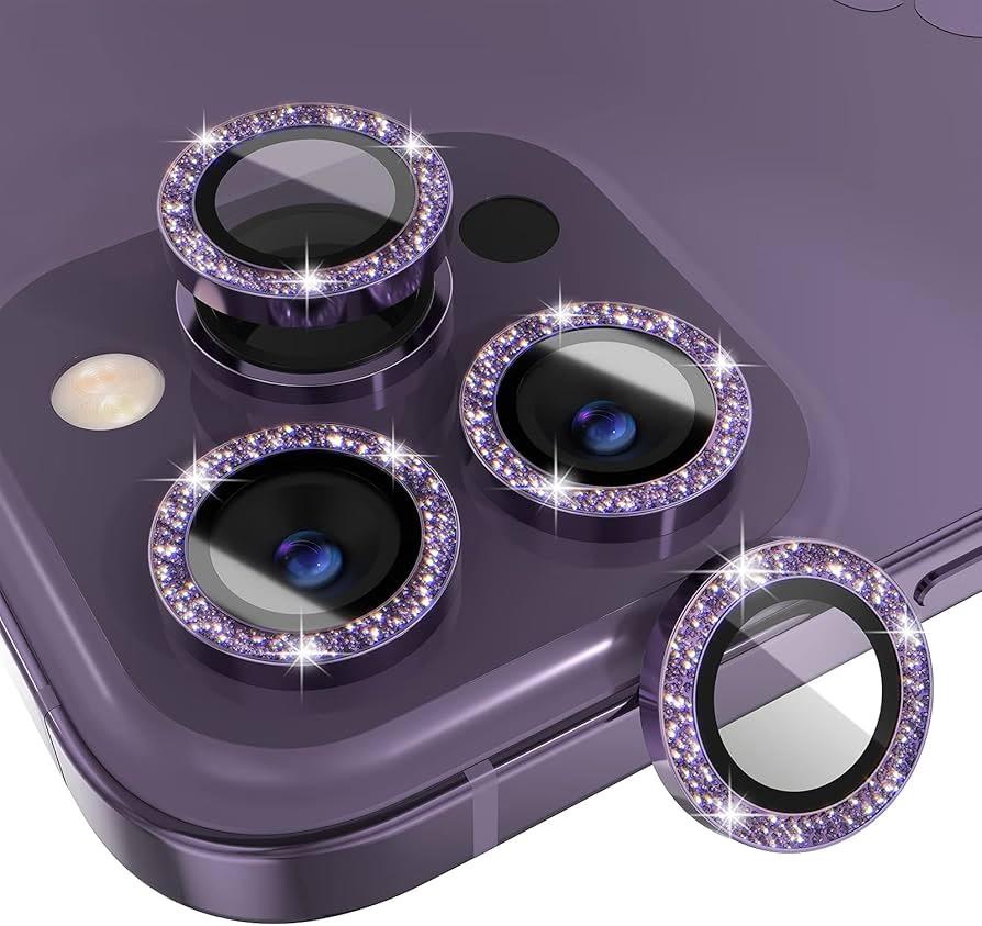 iPhone 14 Pro/14 Pro Max - Bling Camera Glass  - Purple