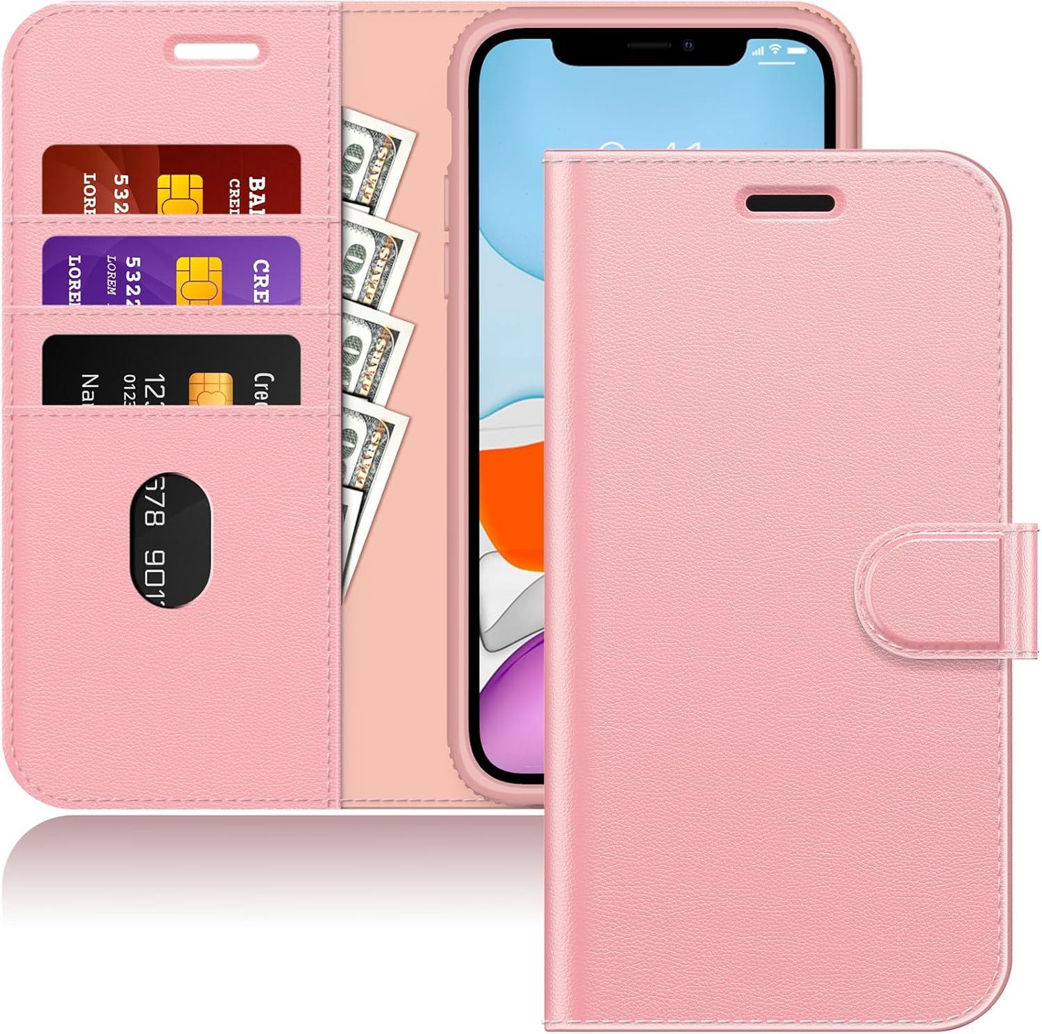 Google Pixel 8 Pro - Classic Leather Wallet - Rose Gold