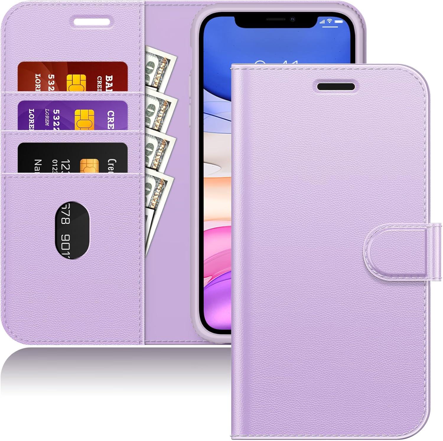 iPhone 15 Pro - Classic Leather Wallet - Purple