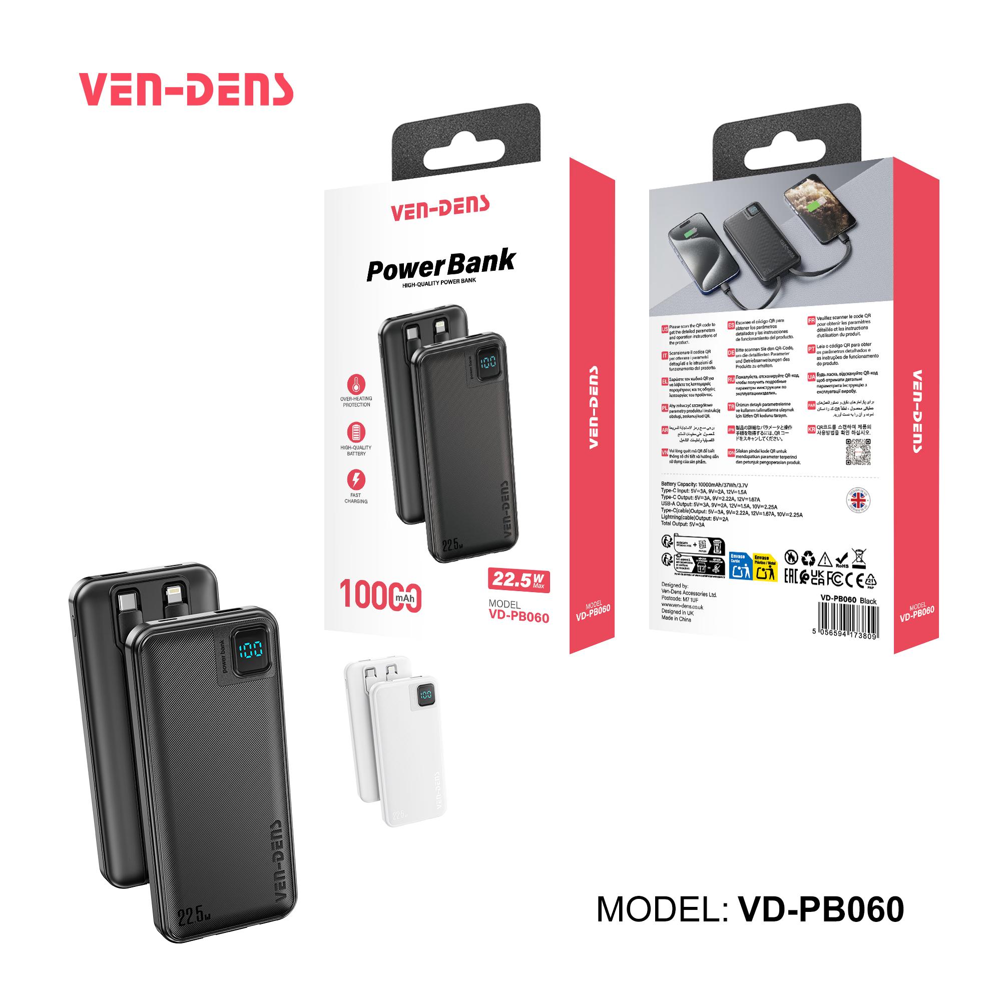 VEN-DENS Power Bank - 10000 mAh - VD-PB060