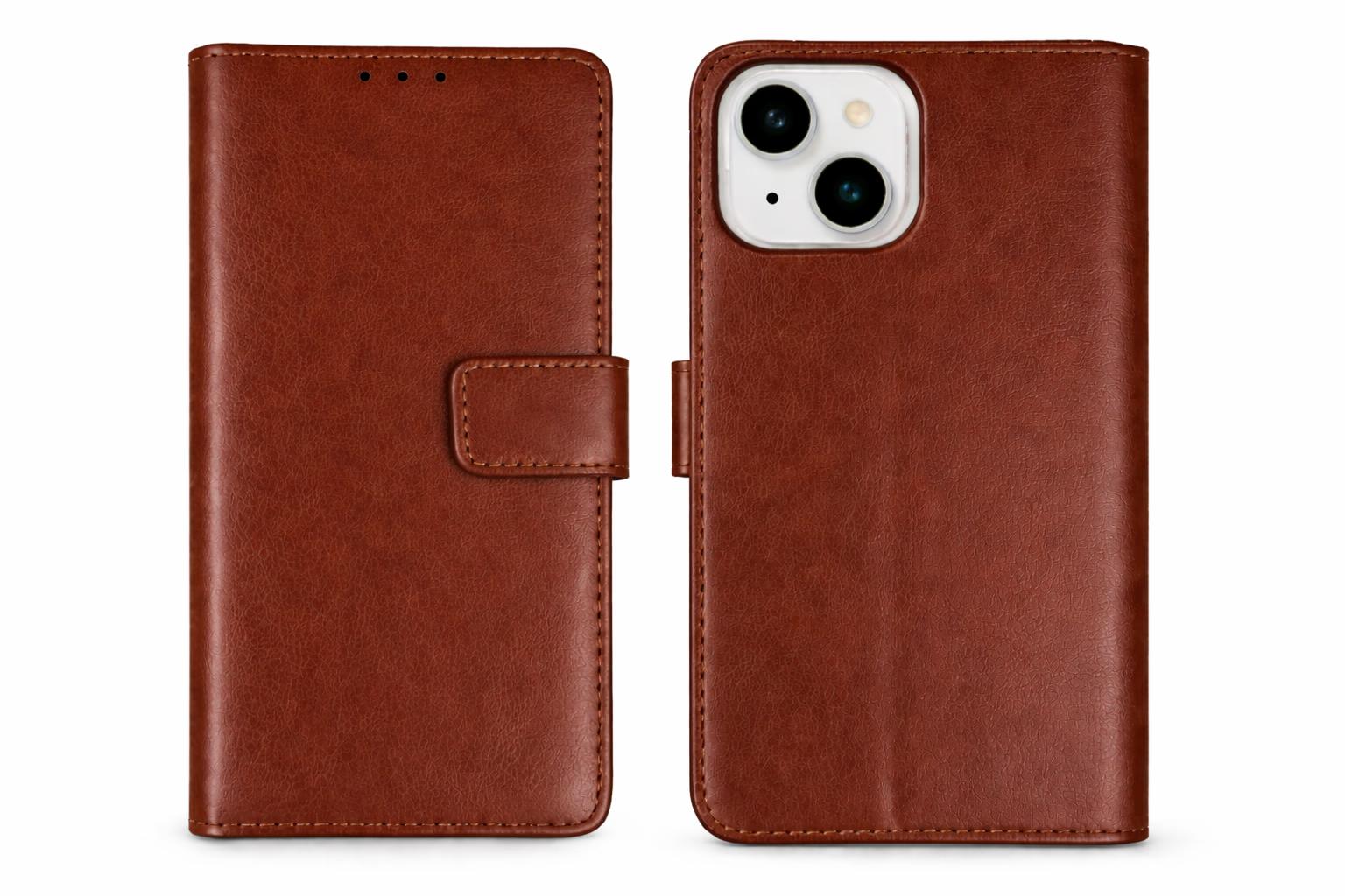 iPhone 15 - Classic Leather Wallet - Brown