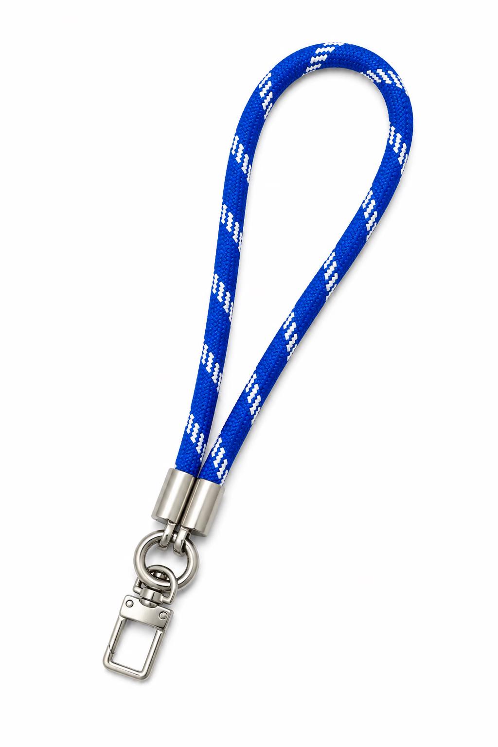 Braided Wrist Strap Lanyard - Blue/White