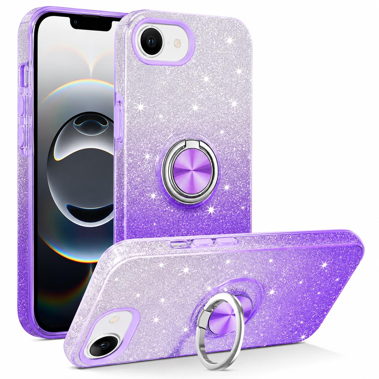 iPhone 16E - Fusion Chrome Ring Case - Purple