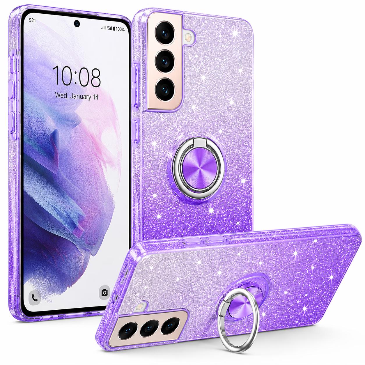 Samsung S21 - Fusion Chrome Ring Case - Purple