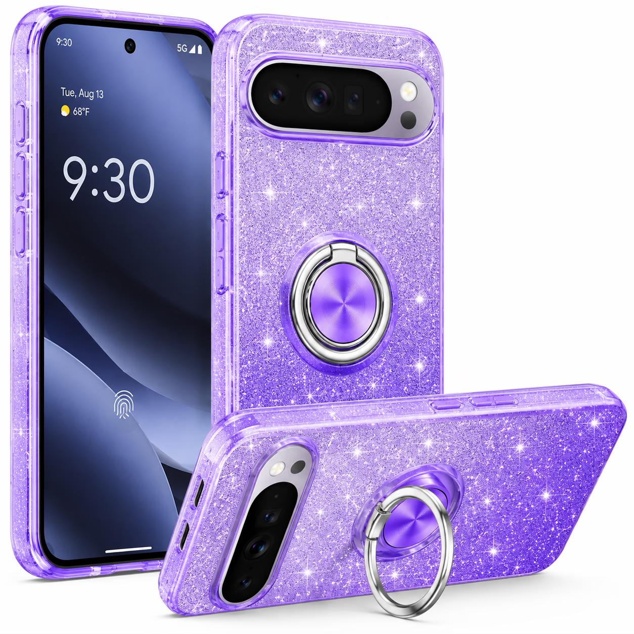 Google Pixel 10/10 Pro - Fusion Chrome Ring Case - Purple
