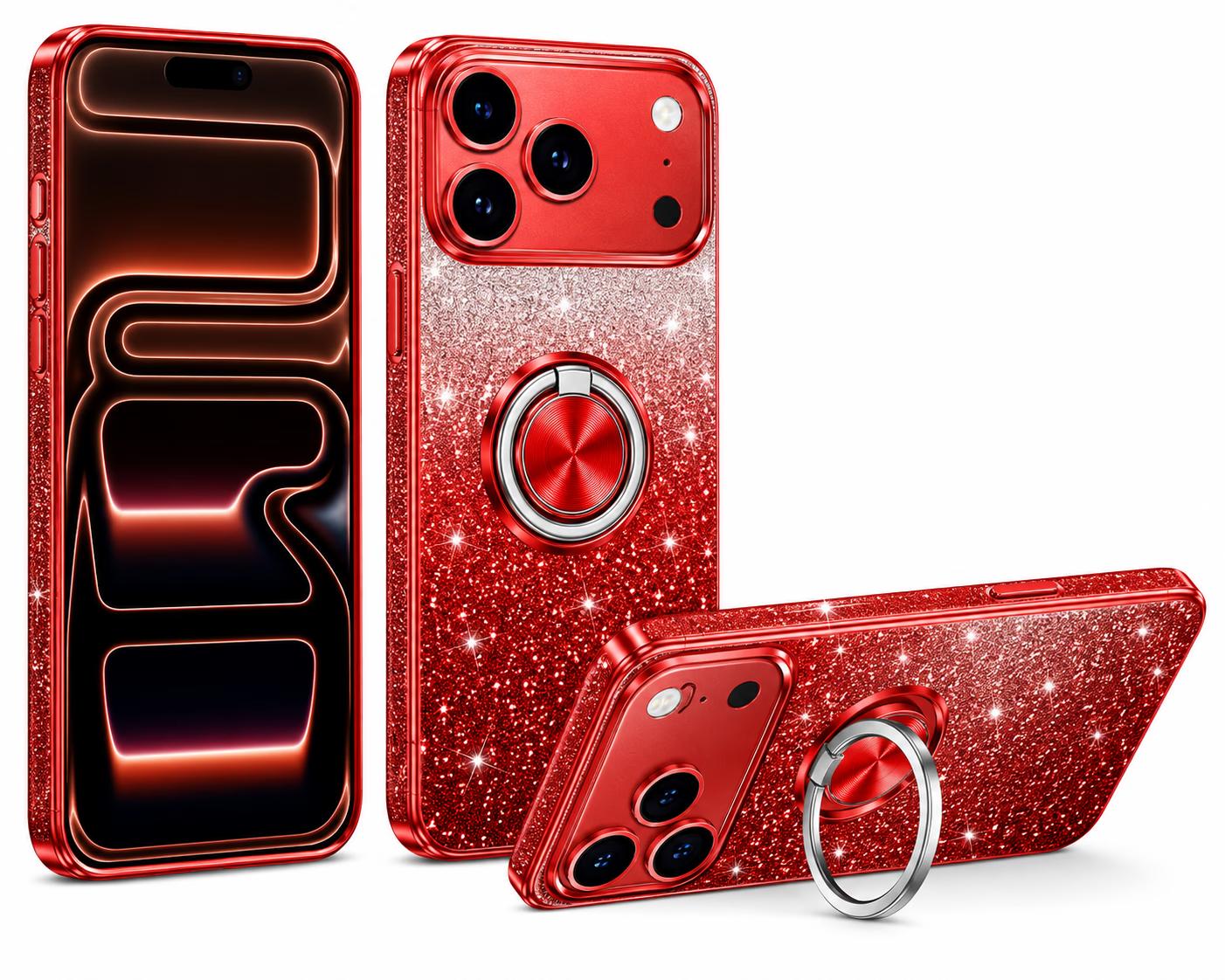 iPhone 17 Pro Max - Fusion Chrome Ring Case - Red