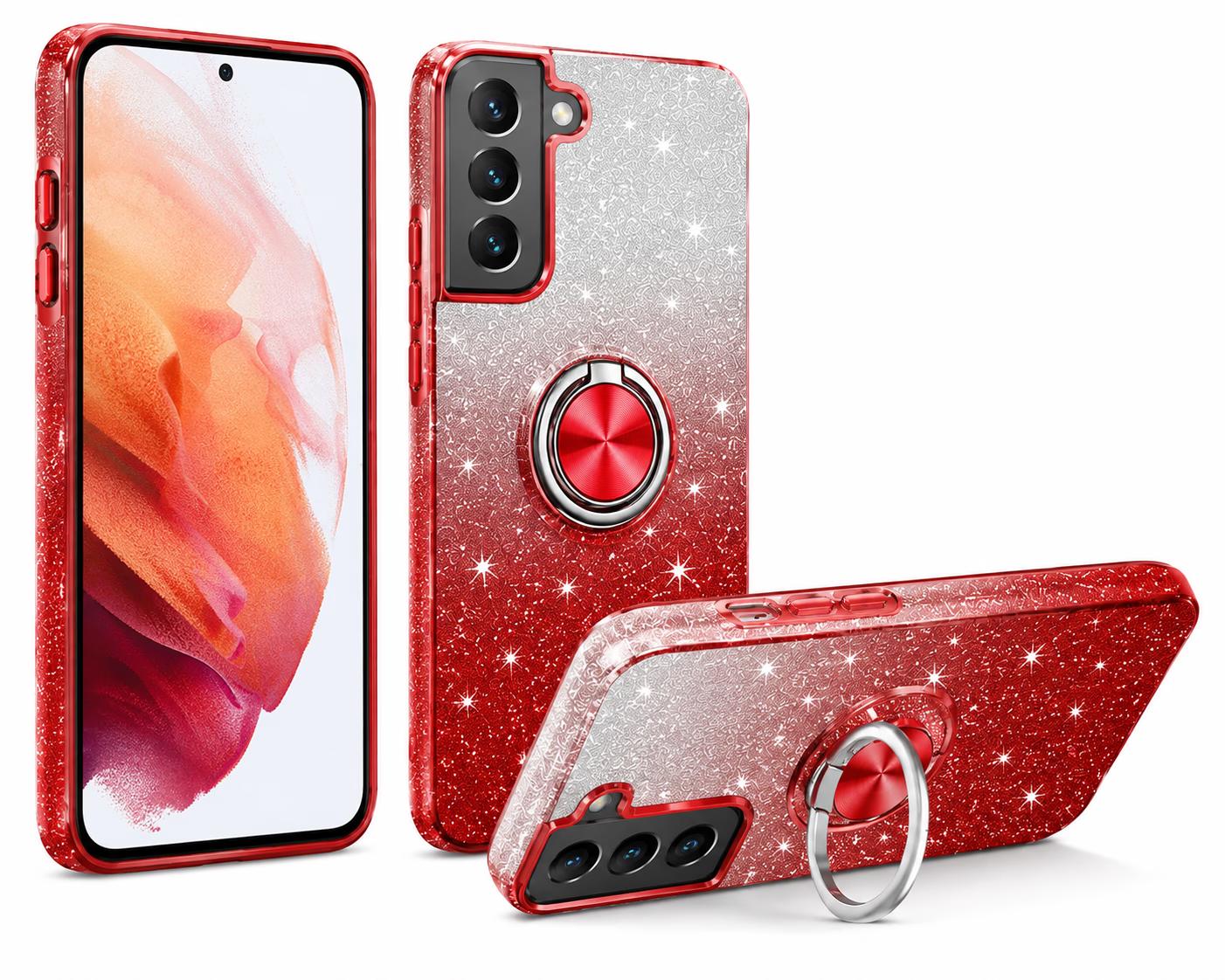 Samsung S21FE - Fusion Chrome Ring Case - Red