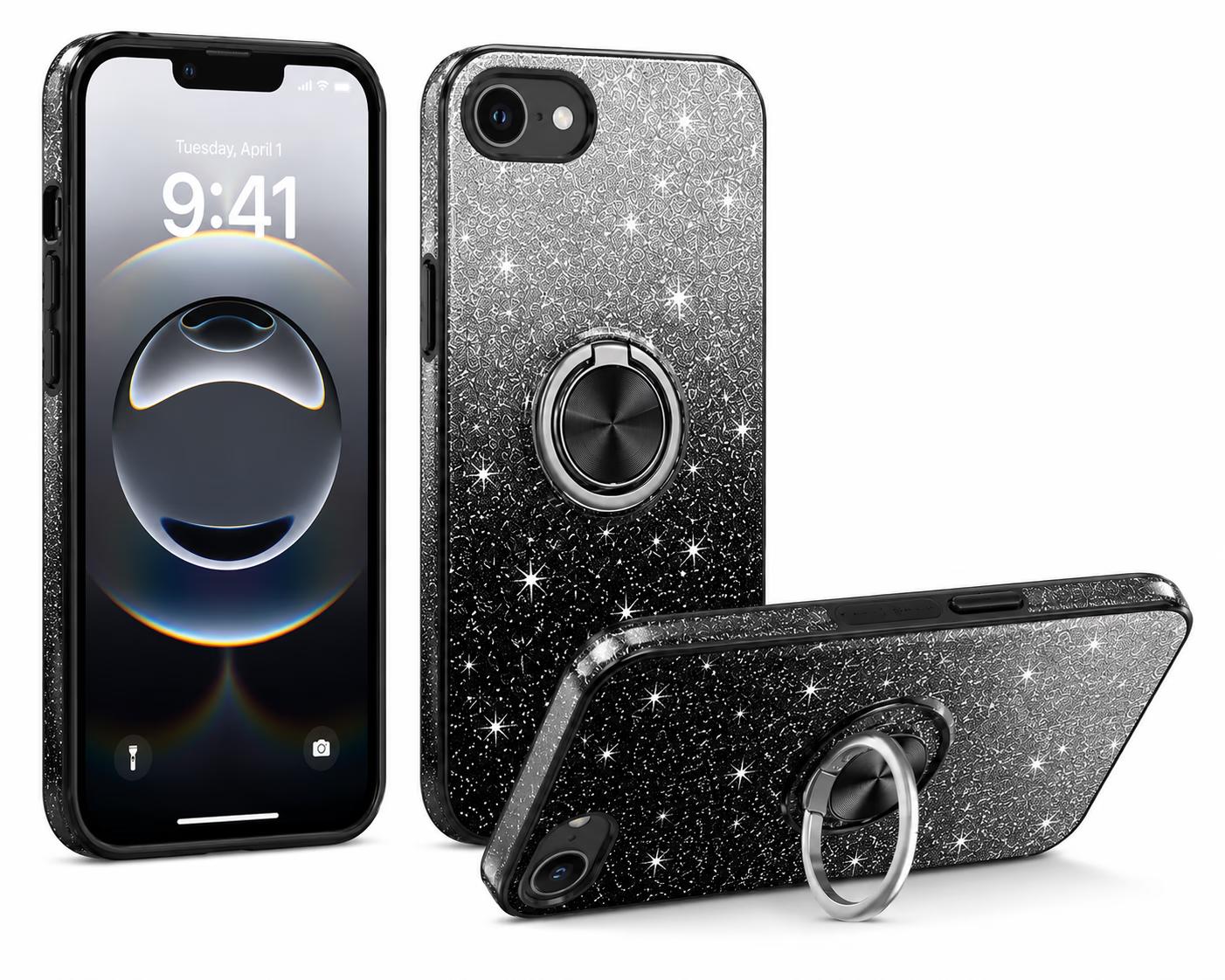 iPhone 16E - Fusion Chrome Ring Case - Black