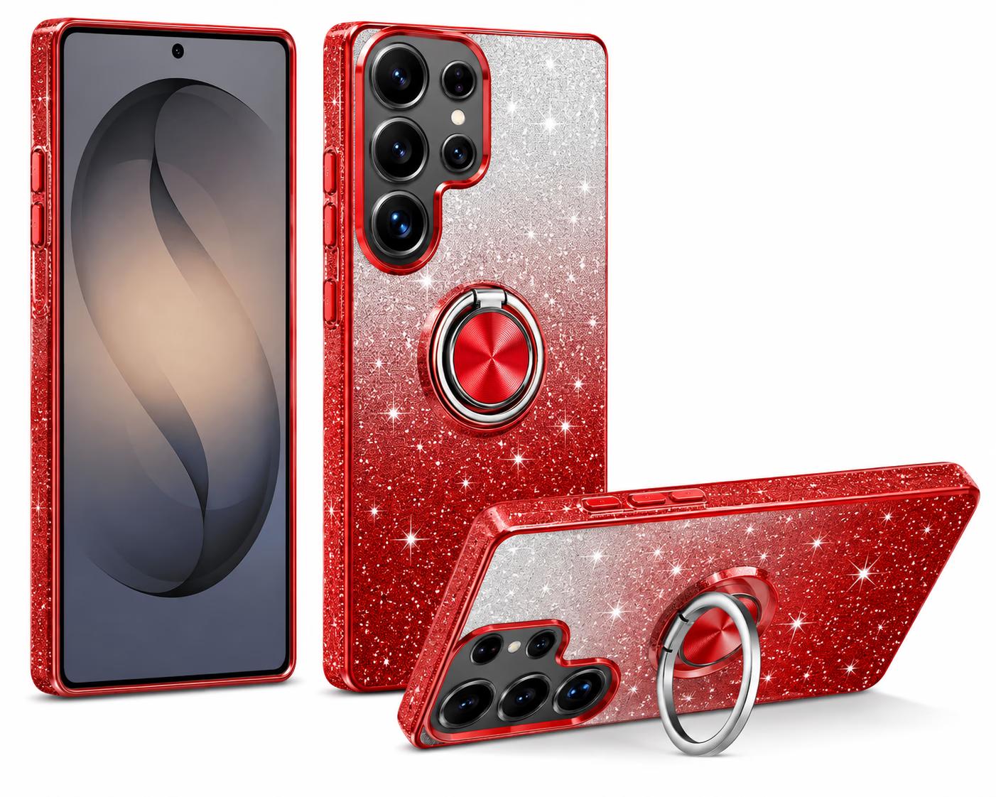 Samsung S26 Ultra - Fusion Chrome Ring Case - RED