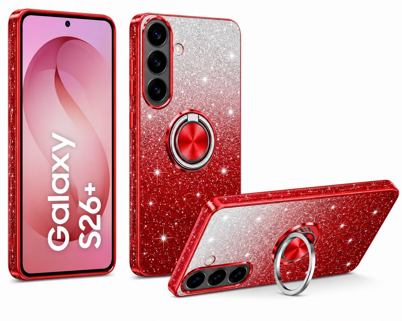 Samsung S26 Plus - Fusion Chrome Ring Case - RED