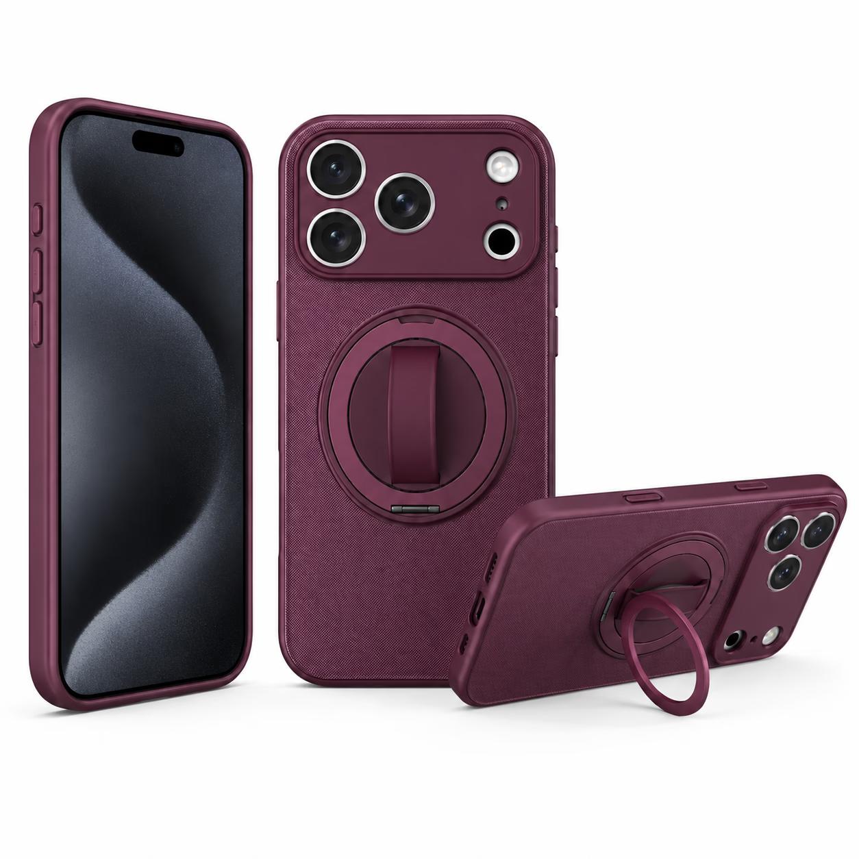 iPhone 18 Pro Max - 360 Armor MagStand - Maroon