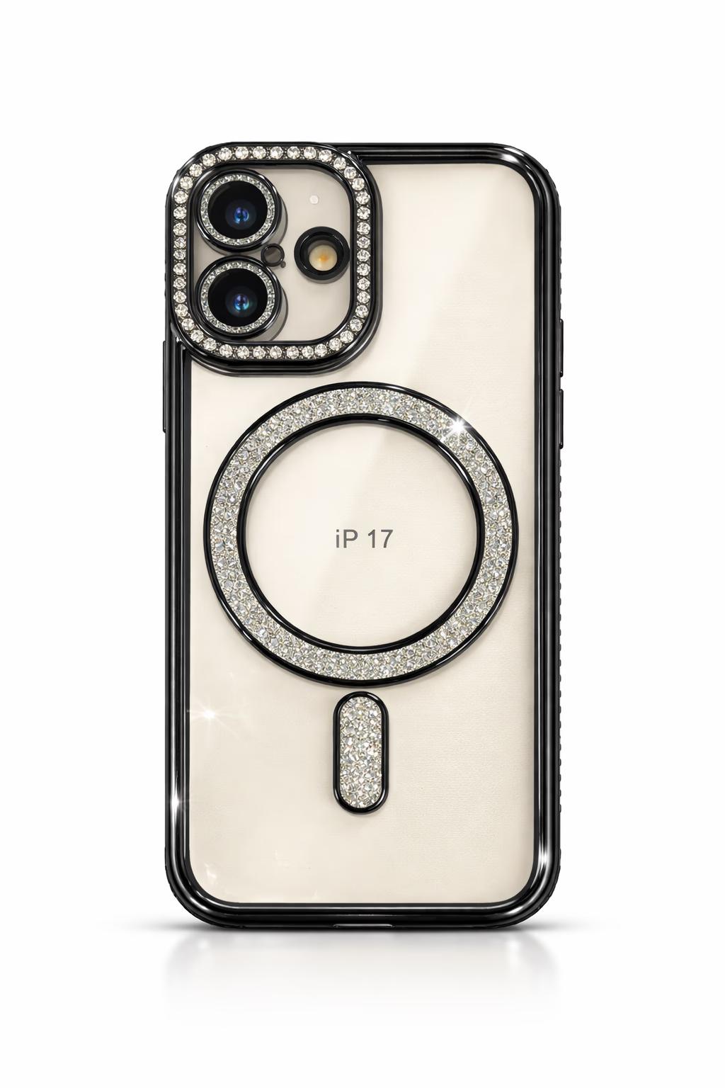 iPhone 17 - Bling Magsafe + Lens Protection - Black