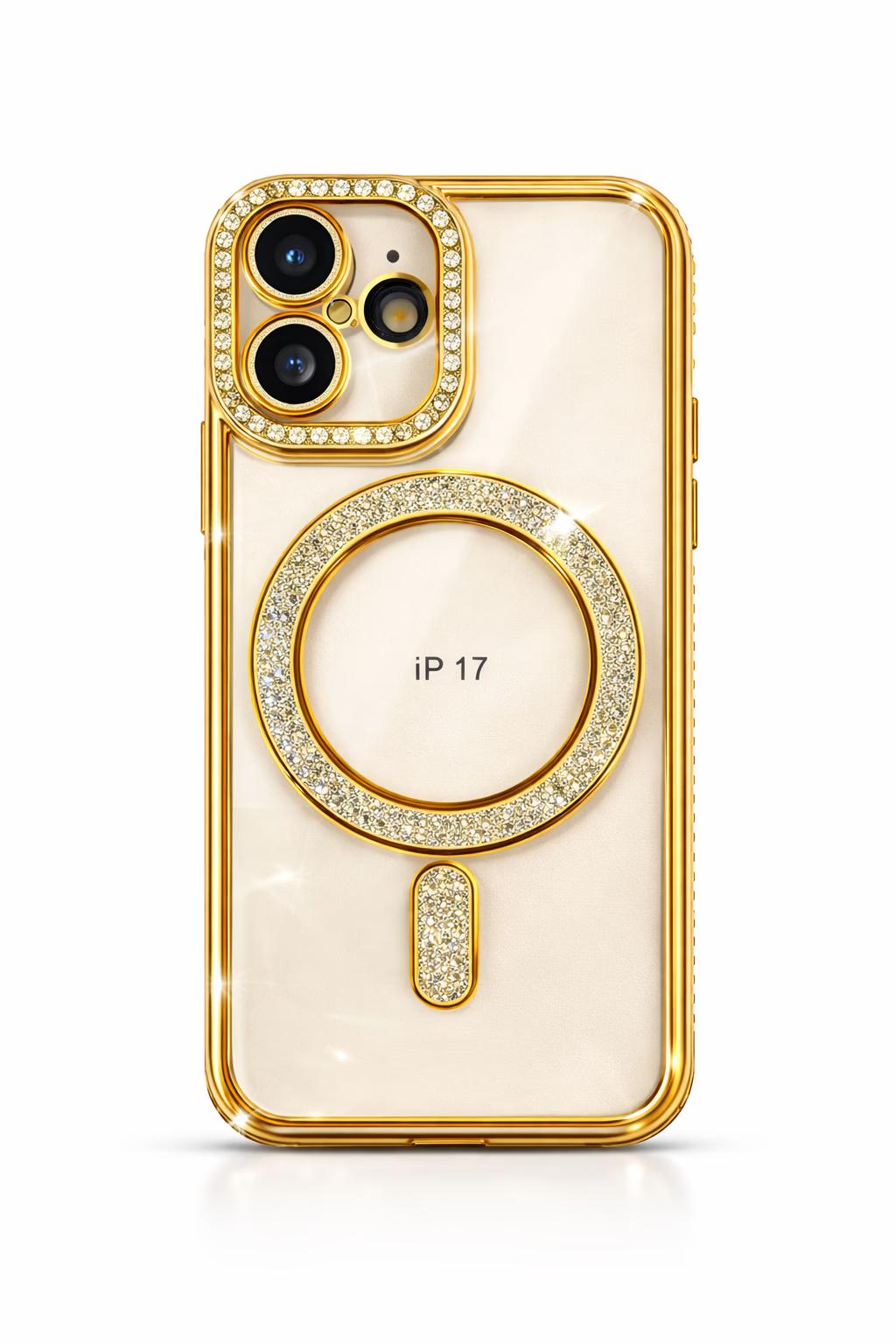 iPhone 17 - Bling Magsafe + Lens Protection - Gold