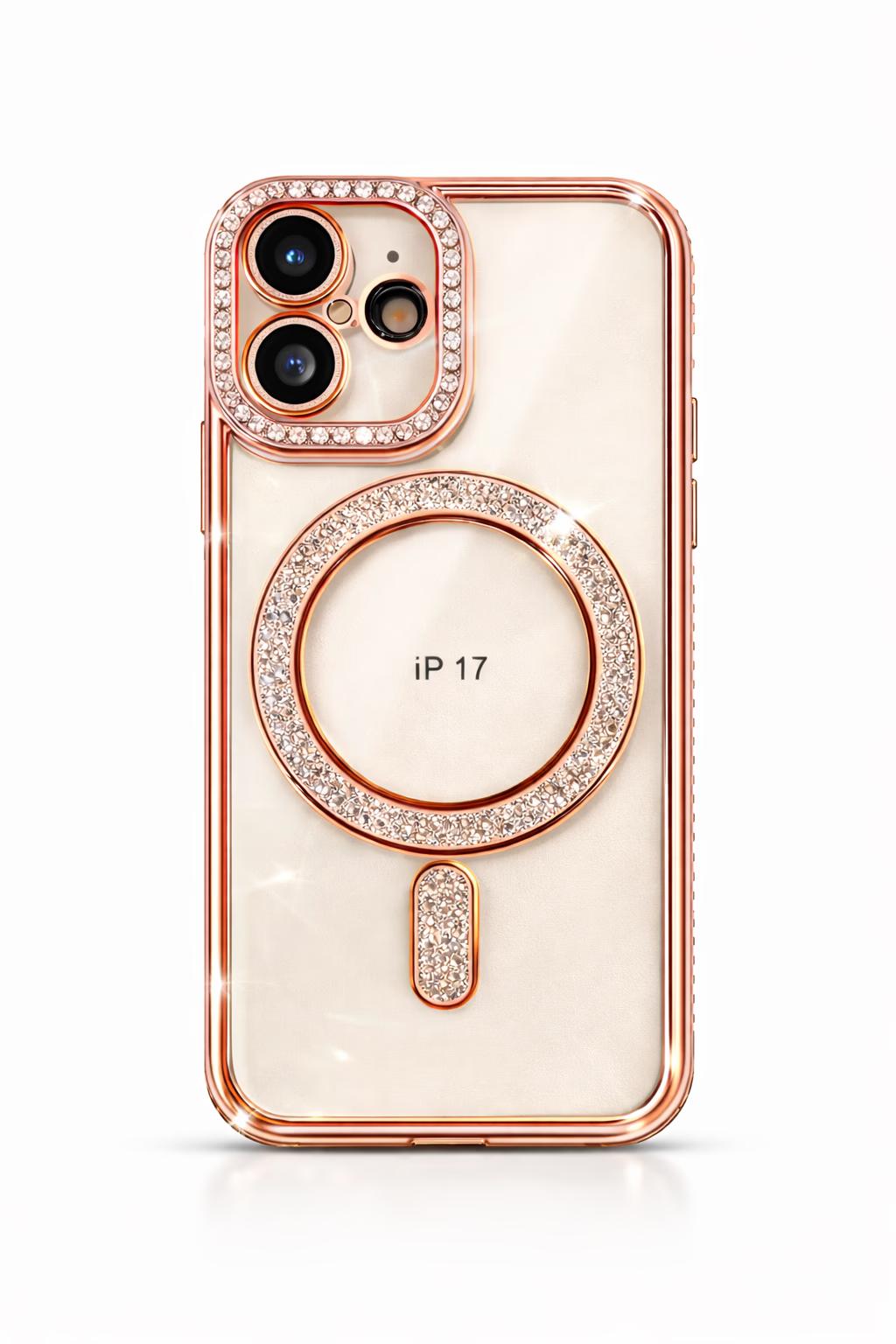 iPhone 17 - Bling Magsafe + Lens Protection - Rose Gold
