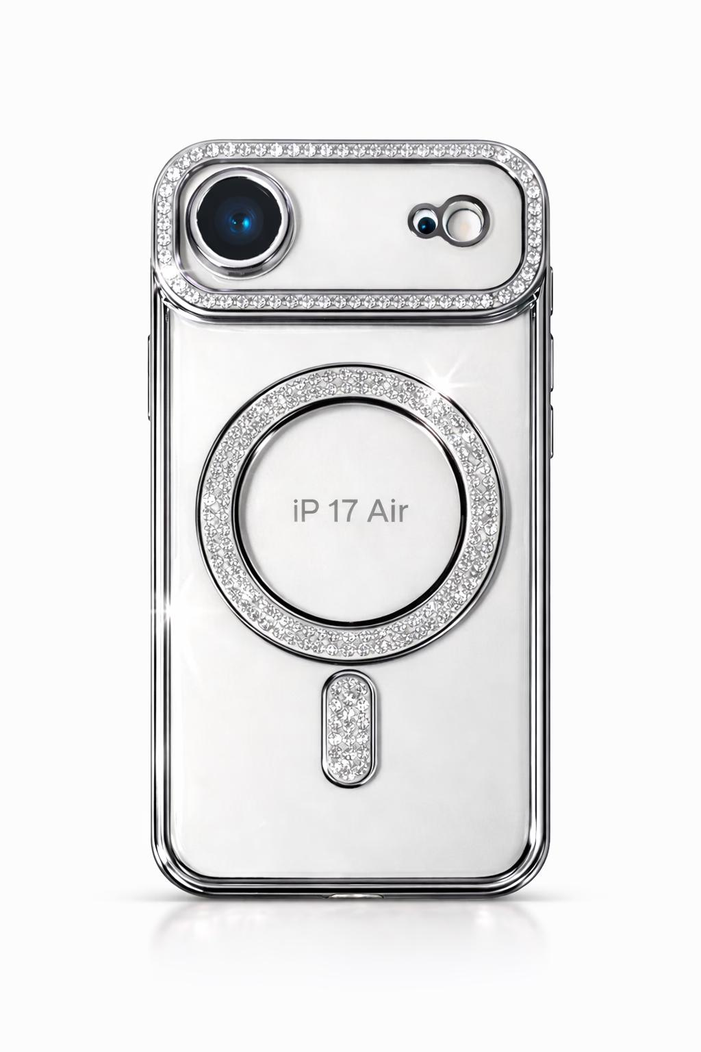 iPhone 17 Air - Bling Magsafe + Lens Protection - Silver