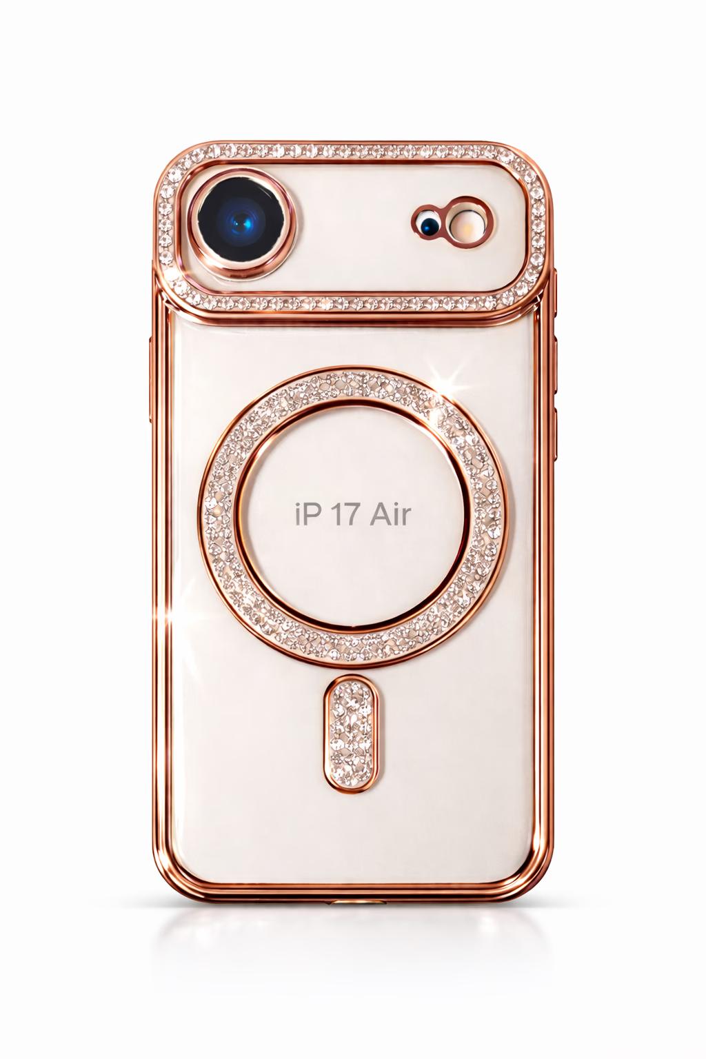 iPhone 17 Air - Bling Magsafe + Lens Protection - Rose Gold