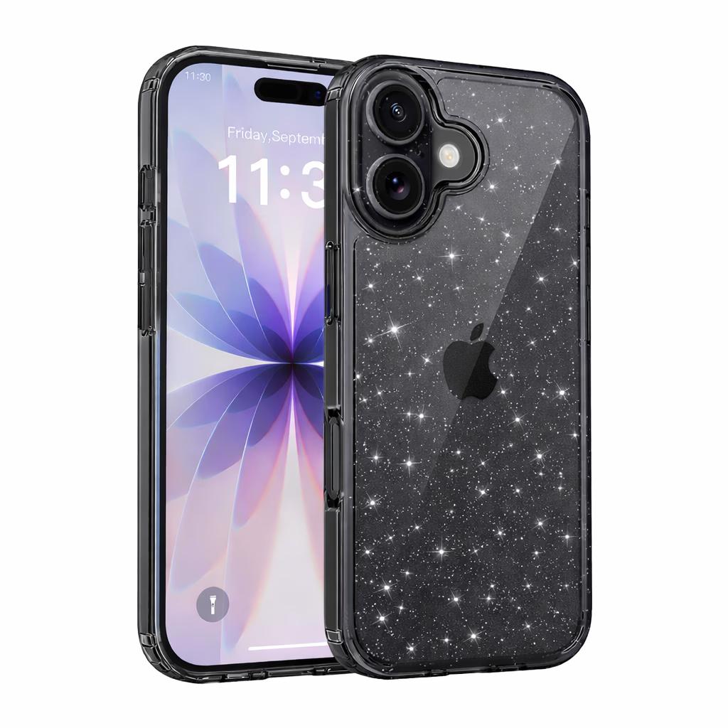 iPhone 17 - MagSafe Acrylic Hard Case - Black Sparkle