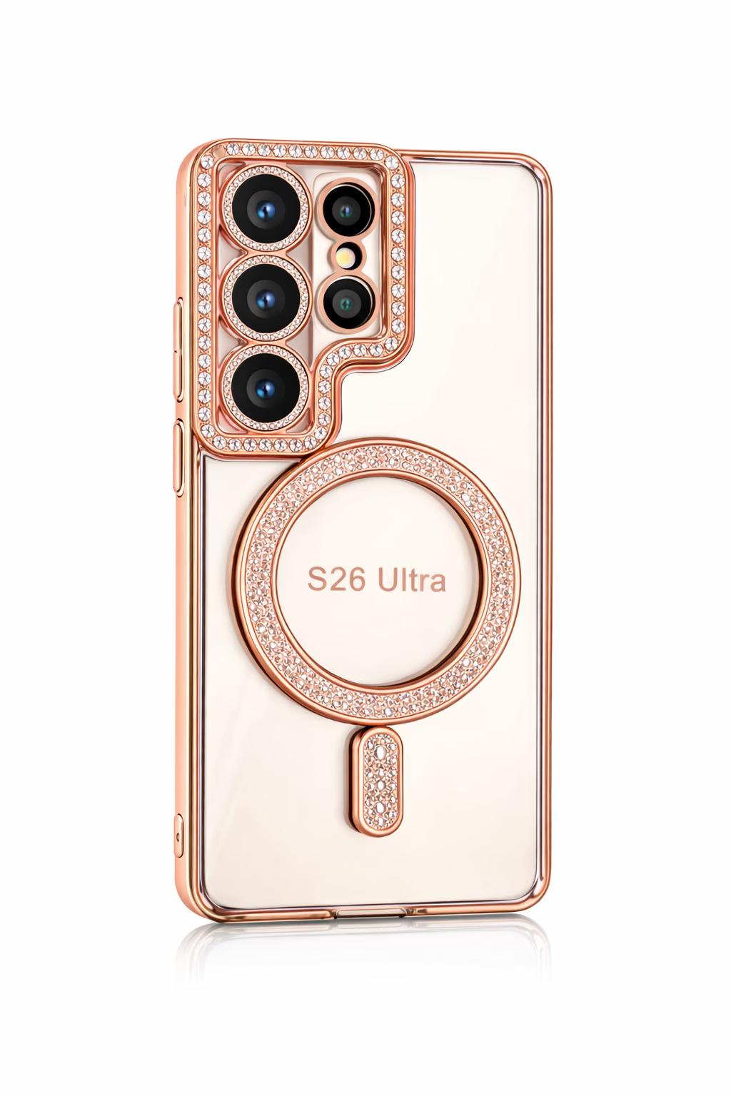 Samsung S26U - Bling Magsafe + Lens Protection - Rose Gold