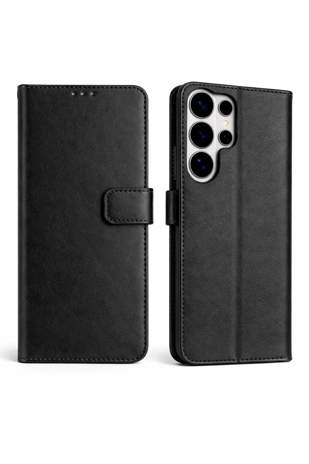 Samsung S26 Ultra - Classic Leather Wallet - Black