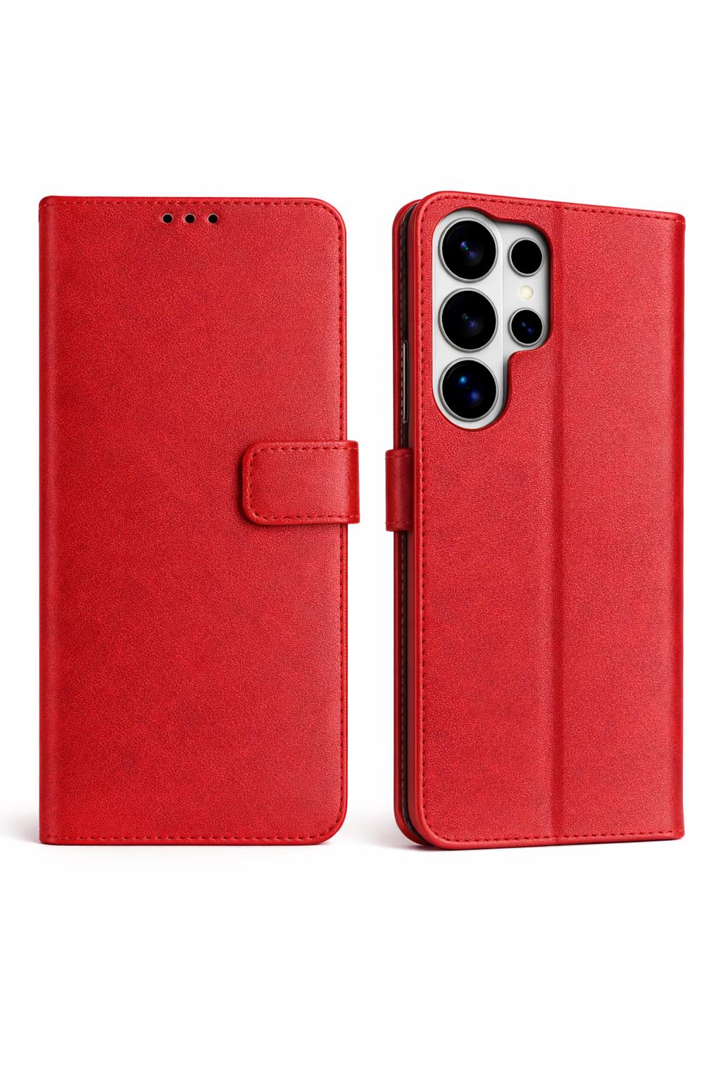 Samsung S26 Ultra - Classic Leather Wallet - Red