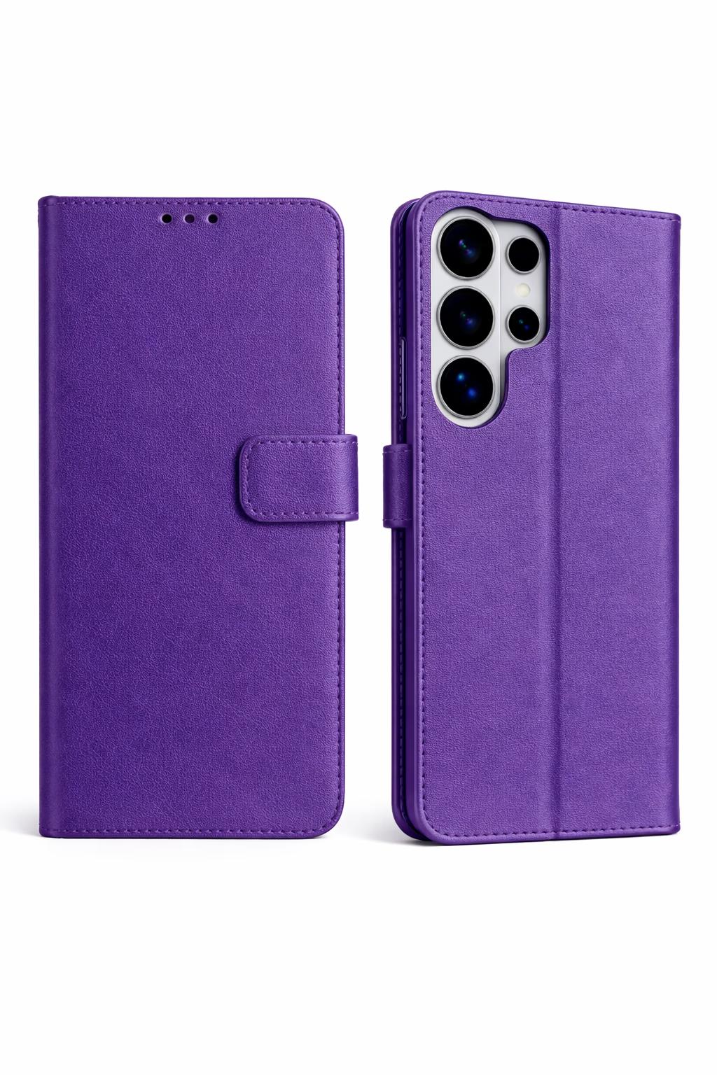 Samsung S26 Ultra - Classic Leather Wallet - Purple