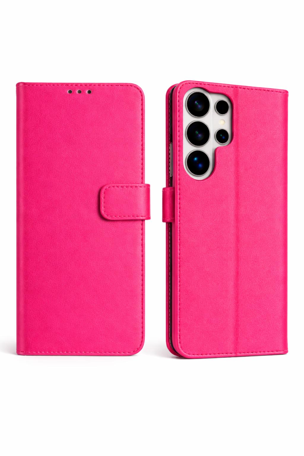 Samsung S26 Ultra - Classic Leather Wallet - Hot Pink
