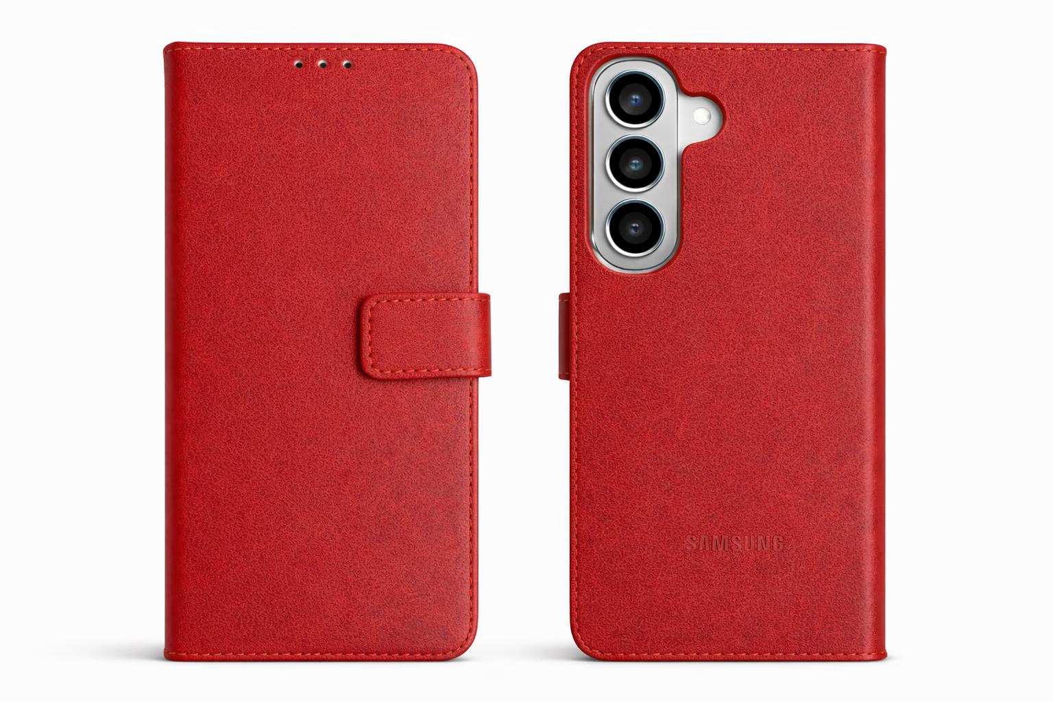 Samsung S26 Plus - Classic Leather Wallet - Red