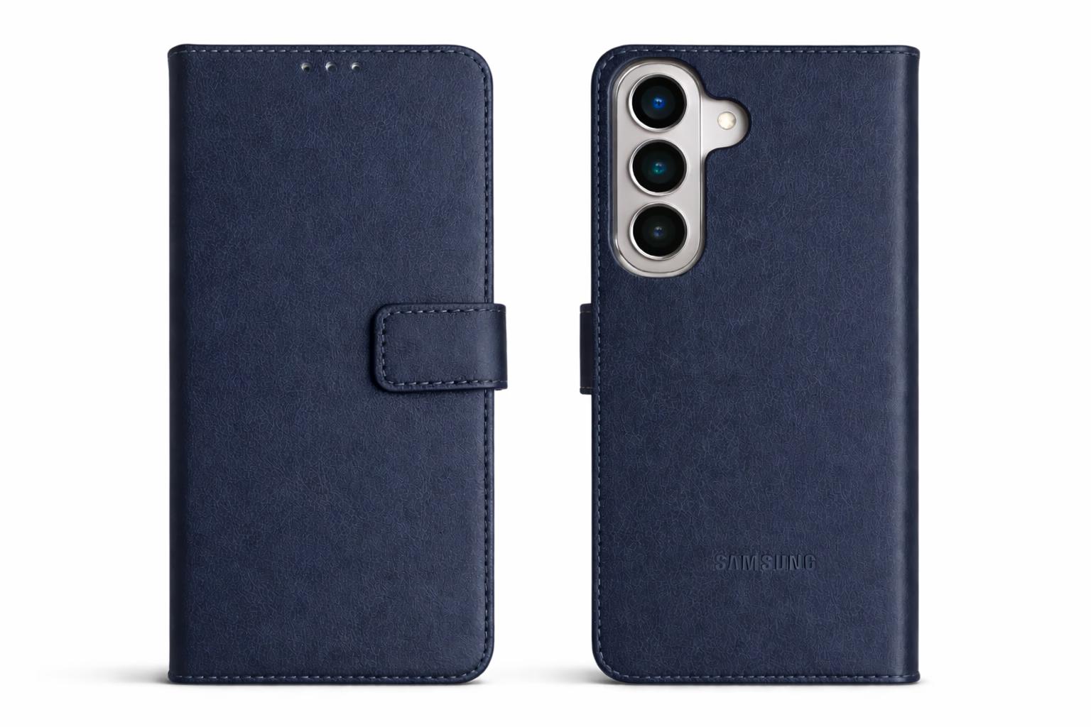 Samsung S26 Plus - Classic Leather Wallet - Navy Blue
