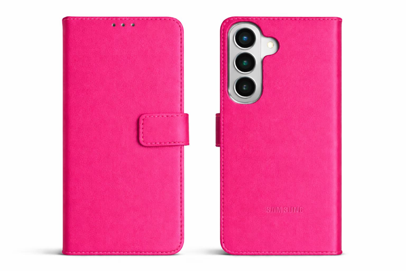 Samsung S26 Plus - Classic Leather Wallet - Hot Pink