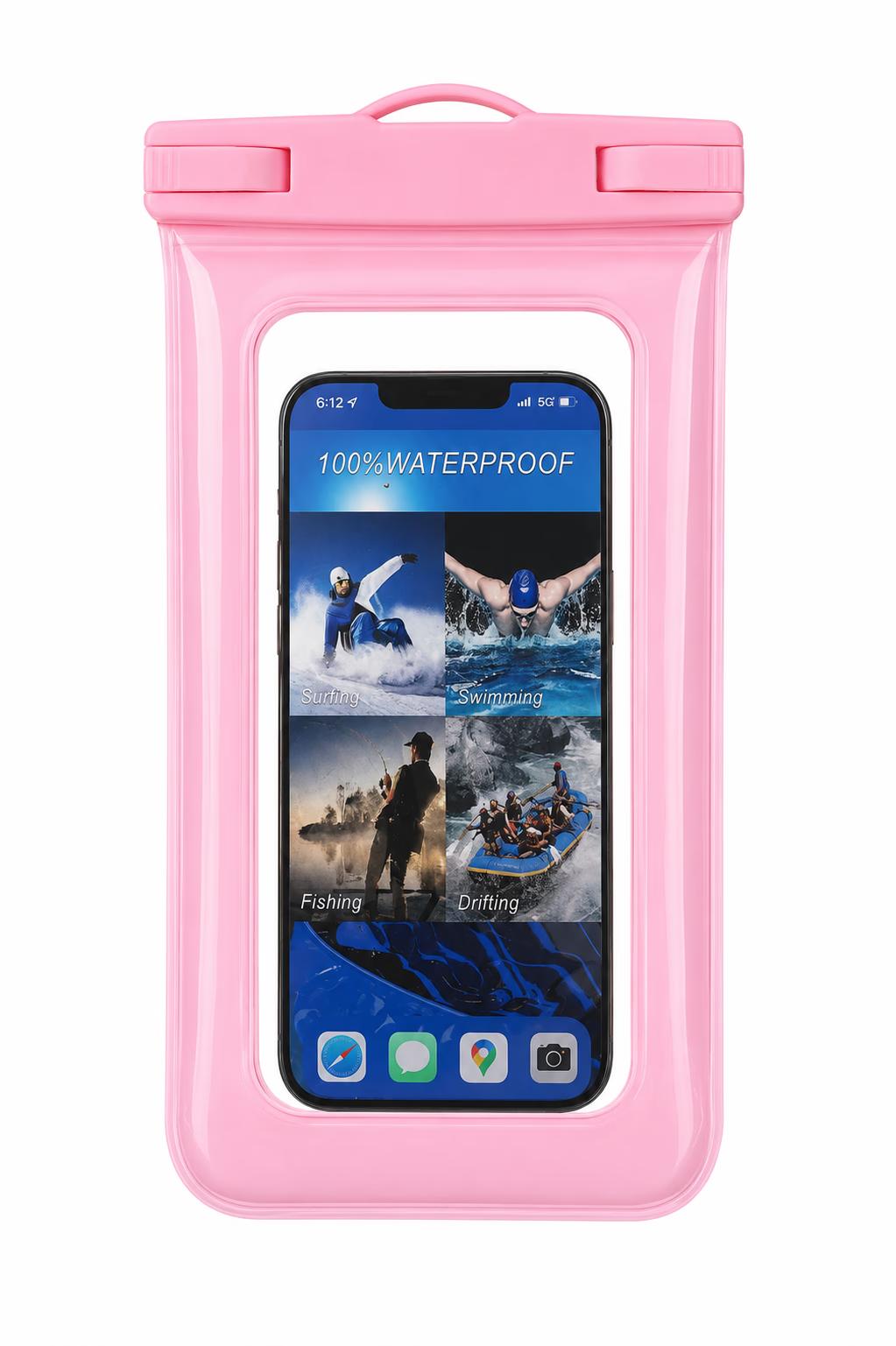 Waterproof Phone Pouch w/ Lanyard - Pink