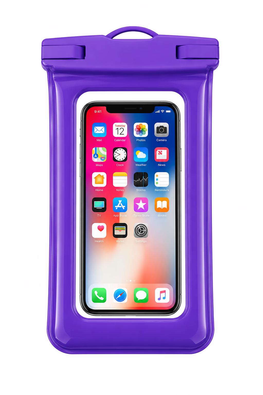 Waterproof Phone Pouch w/ Lanyard - Purple