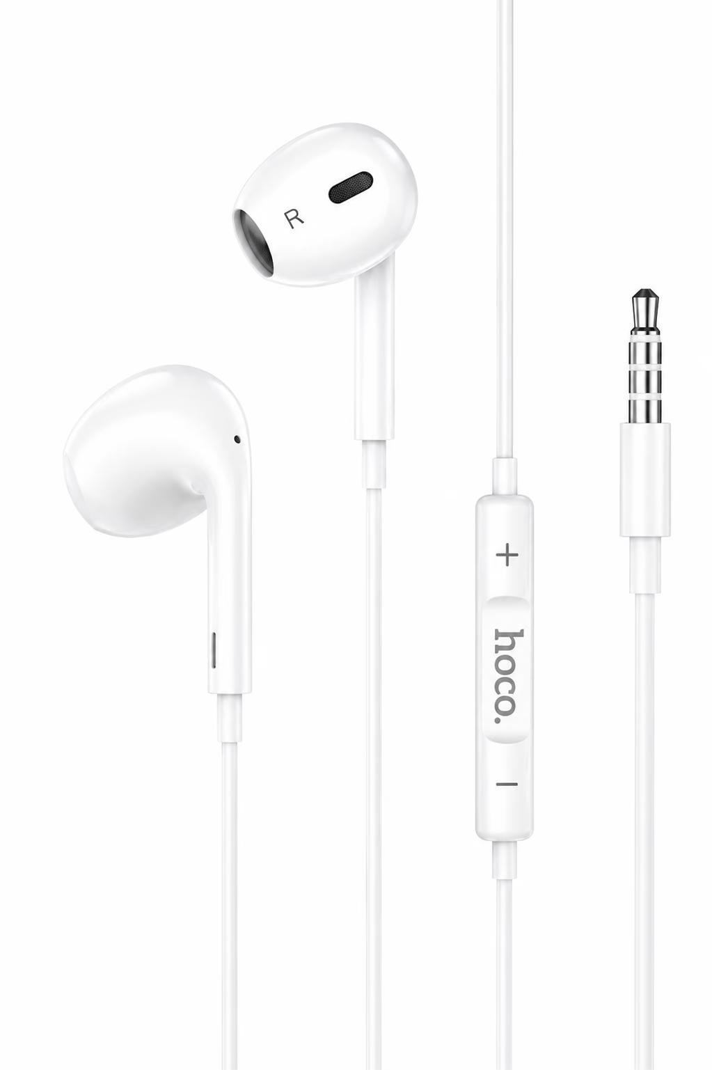 HOCO Wired Earphones - M1 Max Stereo with Microphone - White