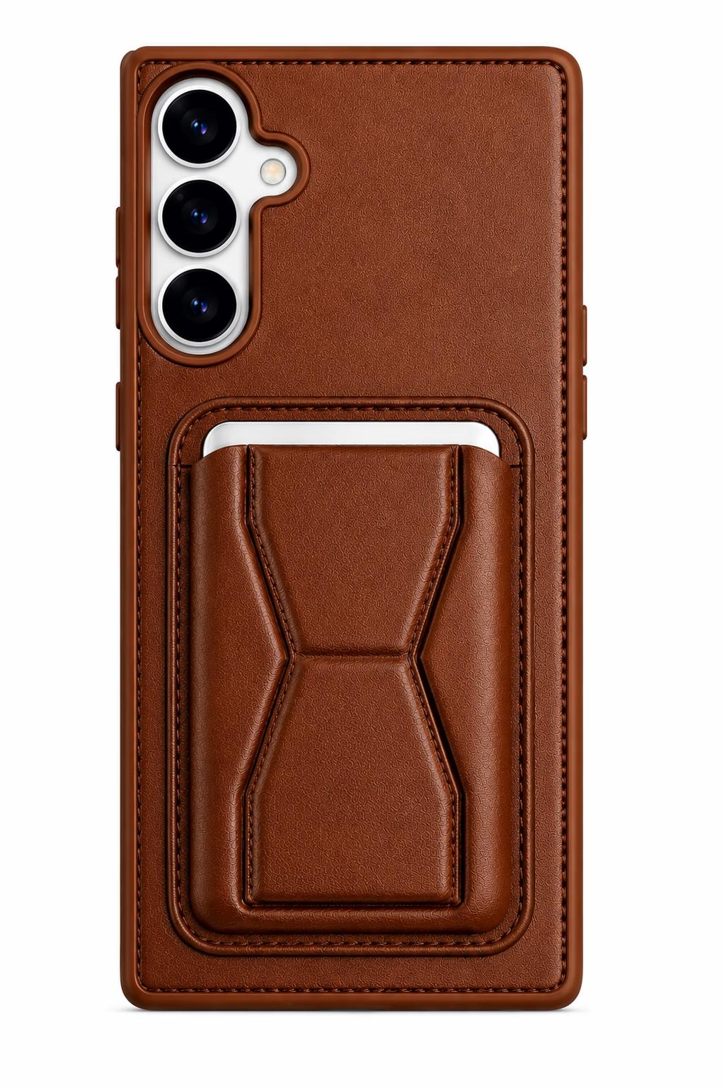 Samsung S25 - GeoCard Stand Case - Brown
