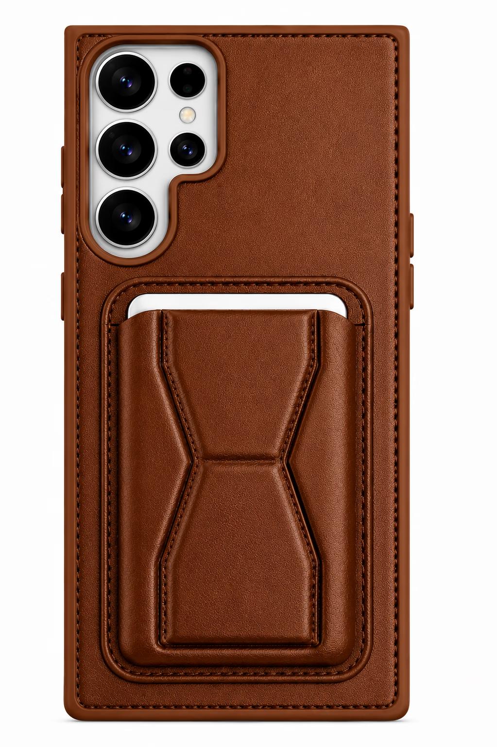 Samsung S25 Ultra - GeoCard Stand Case - Brown