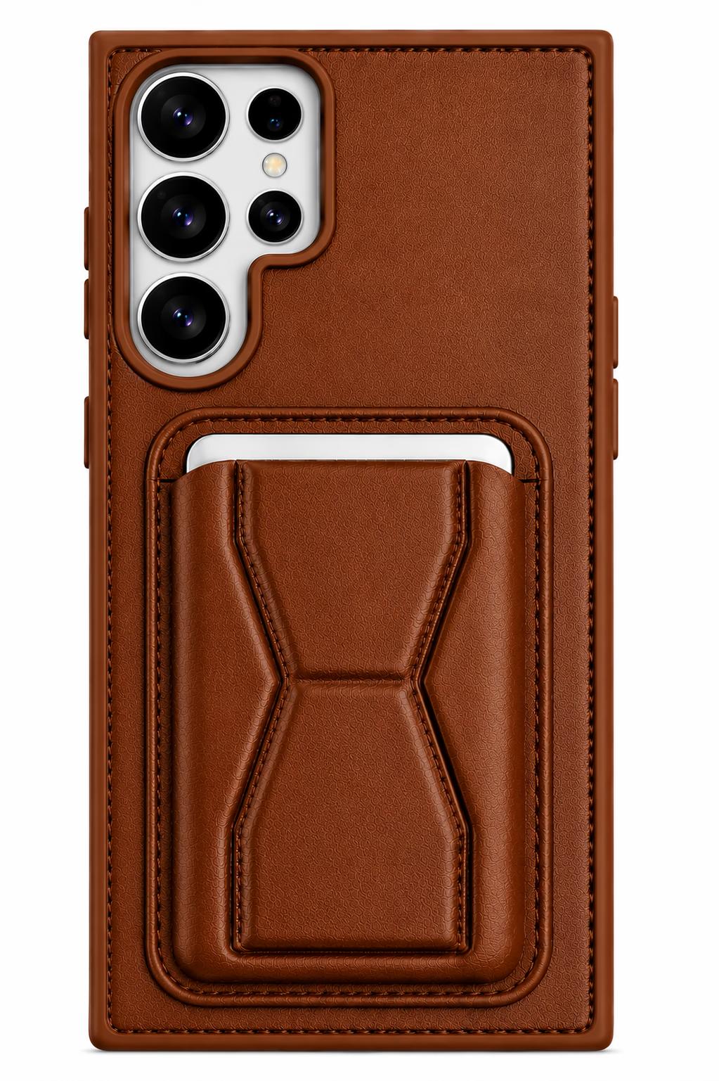 Samsung S26 Ultra - GeoCard Stand Case - Brown