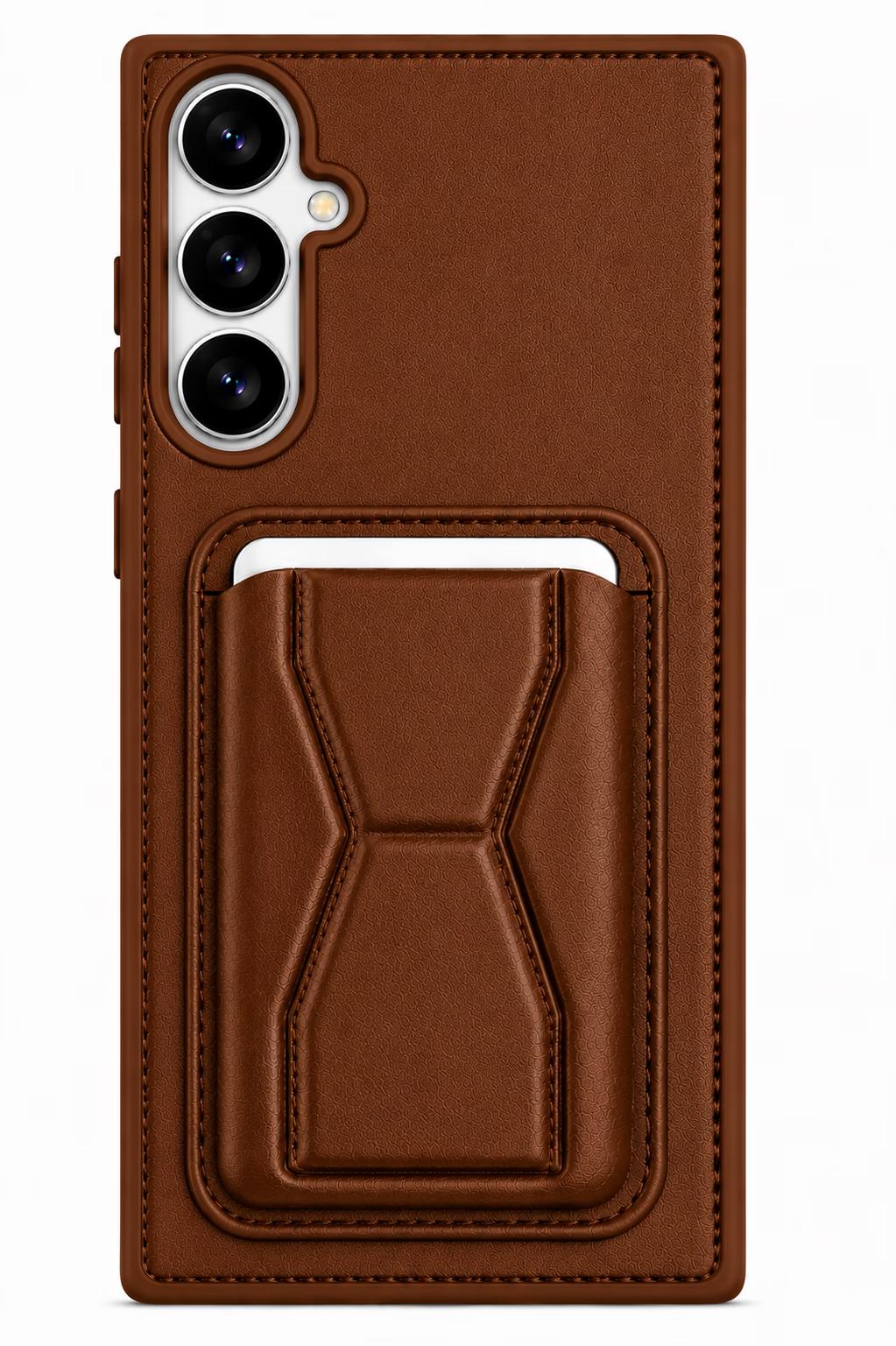 Samsung S26 - GeoCard Stand Case - Brown