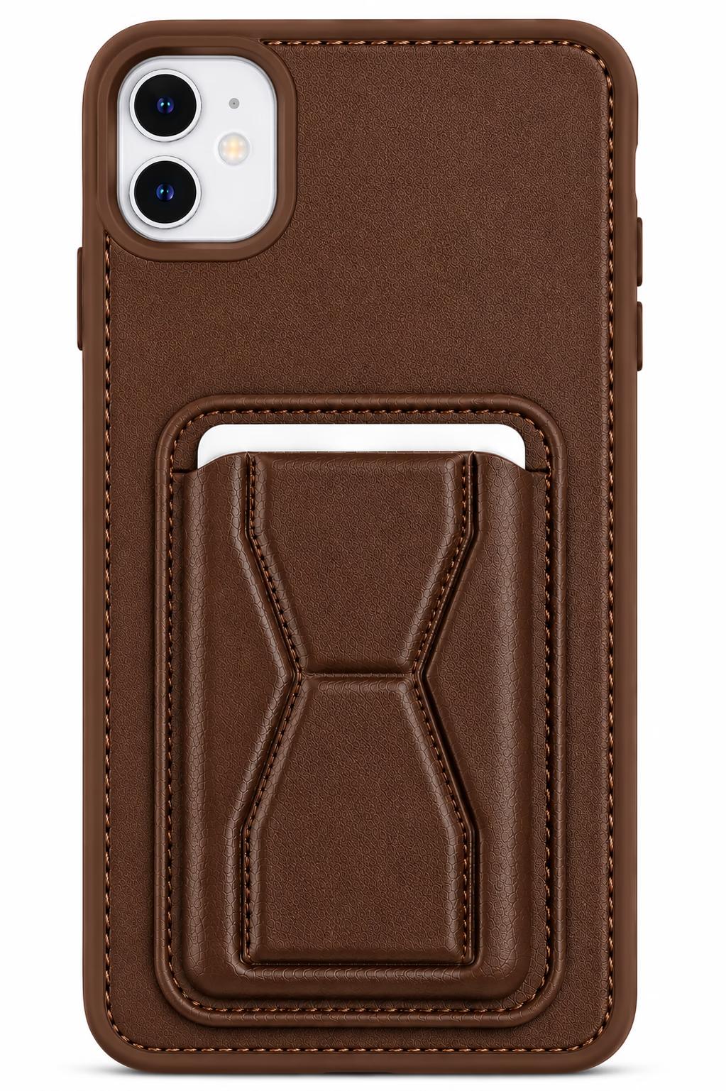 iPhone 11 - GeoCard Stand Case - Brown