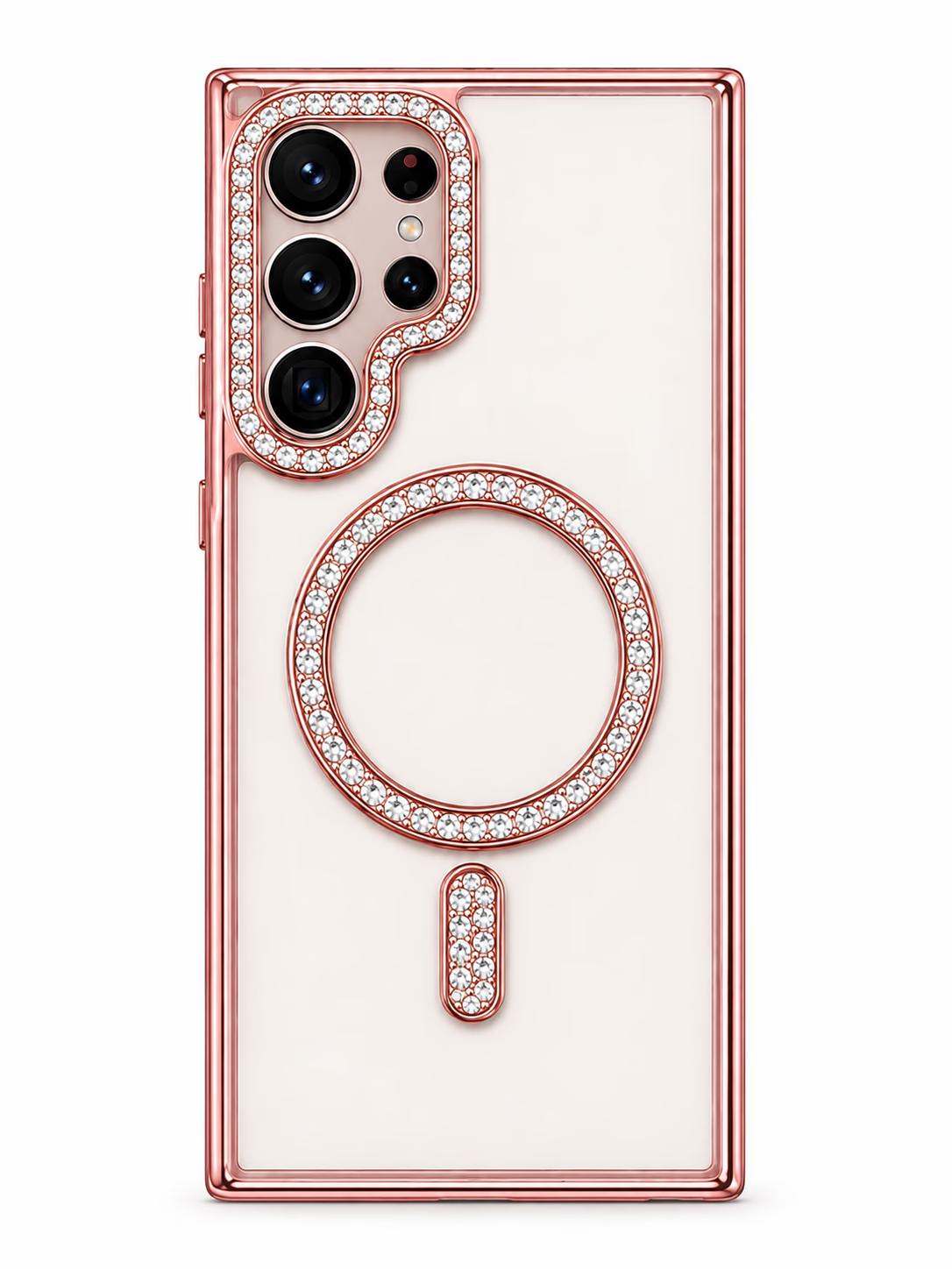 Samsung S22U - Bling Magsafe + Lens Protection - Rose Gold
