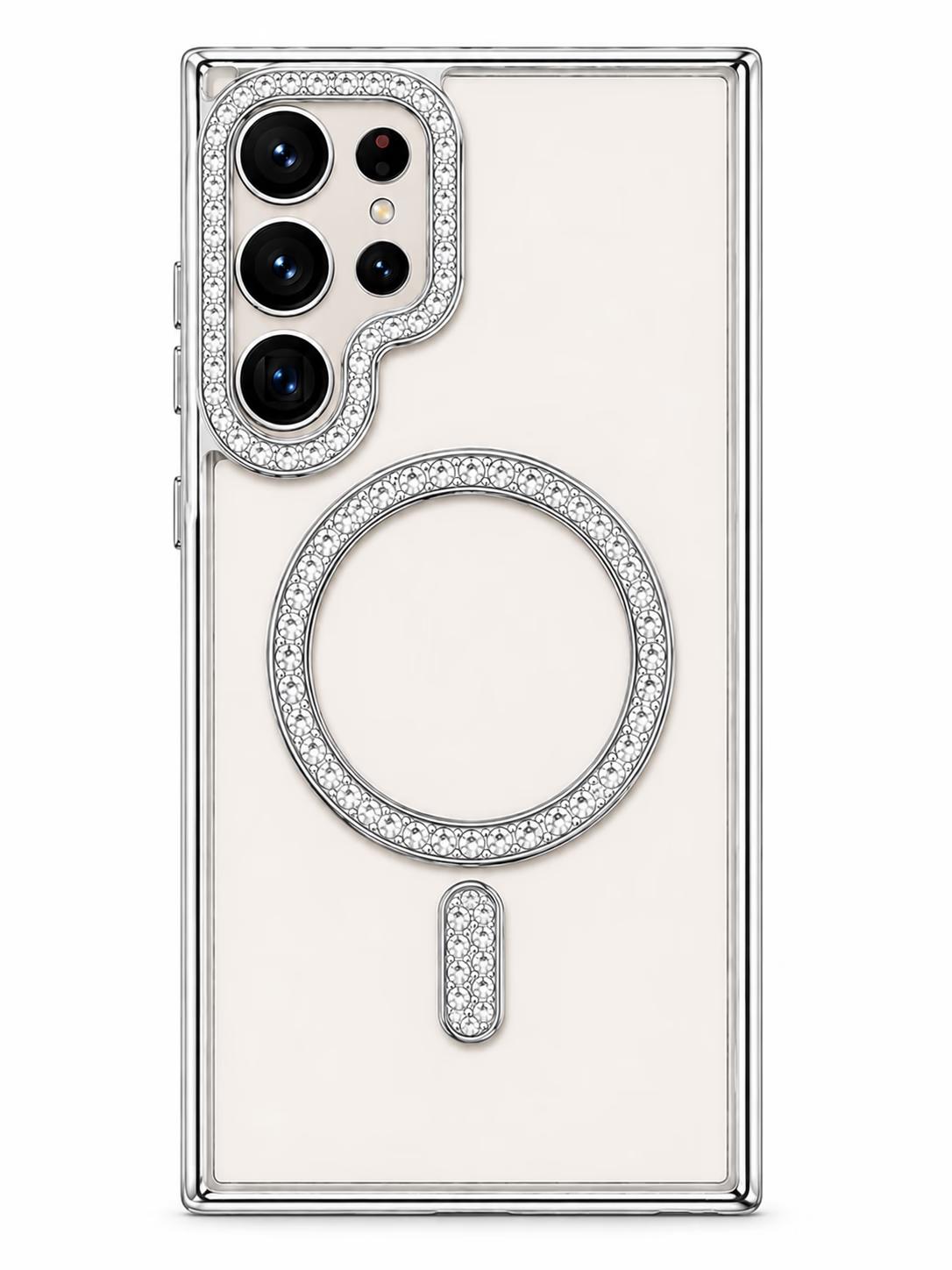 Samsung S23 Ultra - Bling MagSafe + Lens Protection - Silver